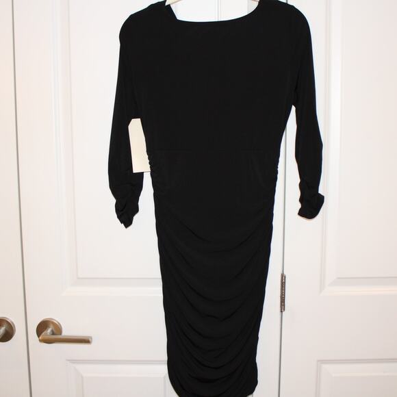 BOSTON PROPER -NWT- Black Cowl Neck Jersey Knit Career Dress | 8 - Picture 10 of 11
